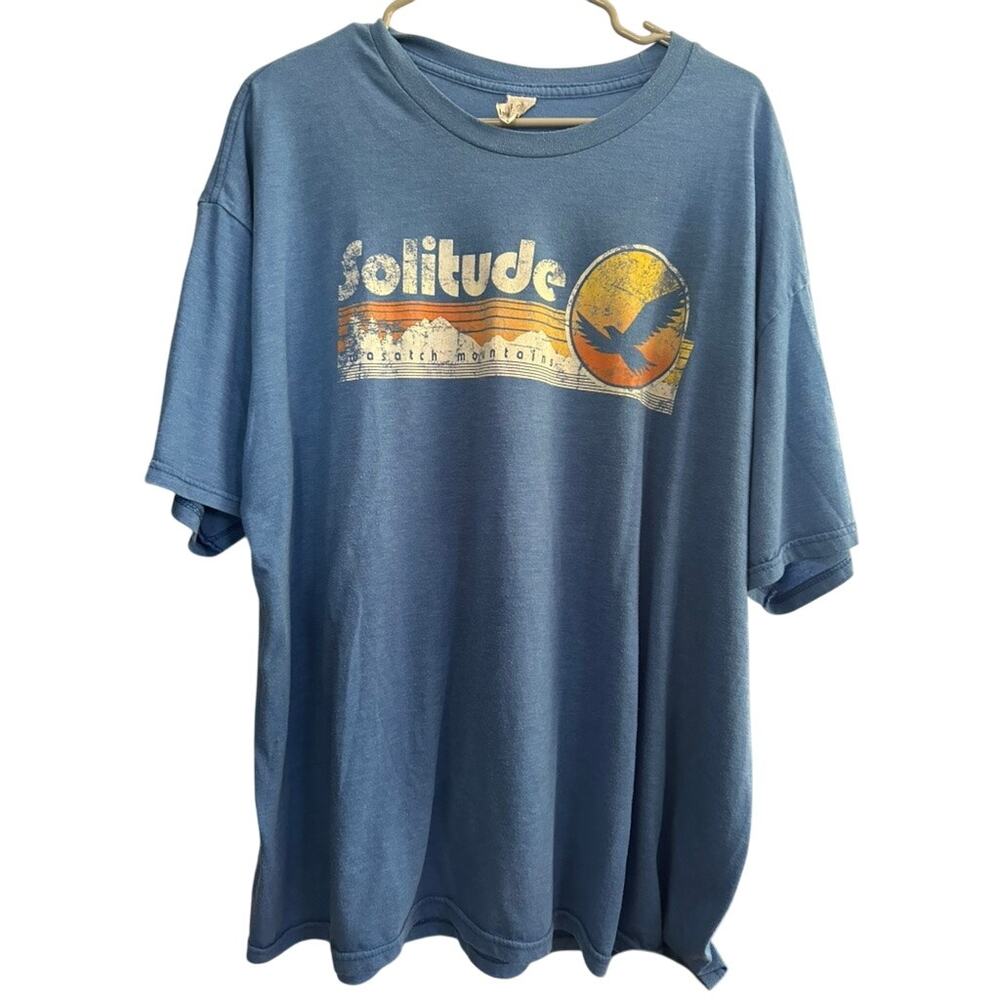 Vintage Style Solitude Wasatch Mountains Graphic Tee Blue 2XL Spectra USA‎